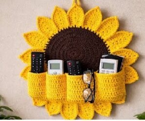 Como tejer un girasol portaobjetos crochet