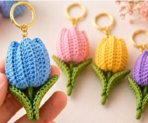 Aprende a tejer hermosos tulipanes de llavero