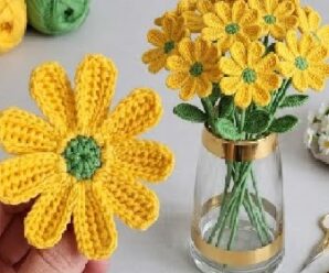 Como tejer hermoso girasol de crochet